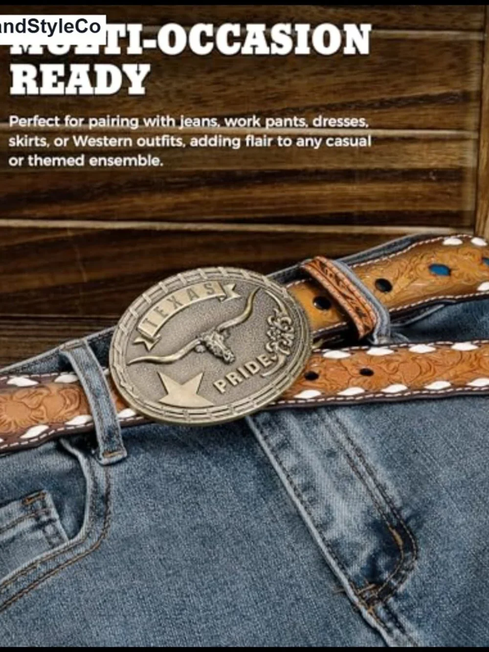 Texas Longhorn Bull Belt Buckle Alloy Metal Western